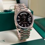Rolex Day-Date 40 228235 (2021) - Brown dial 40 mm Rose Gold case (1/8)