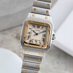 Cartier Santos Galbée W20011C4 (1991) - Silver dial 29 mm Gold/Steel case (3/8)