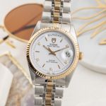 Tudor Prince Date 76213 (Unknown (random serial)) - White dial 36 mm Gold/Steel case (3/8)