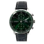 IWC Portuguese Chronograph IW371615 (2024) - Groen wijzerplaat 41mm Staal (1/1)