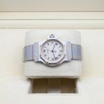 Cartier Santos 187902 (Unknown (random serial)) - Beige dial 30 mm Gold/Steel case (5/8)