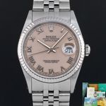 Rolex Datejust 36 16234 (1991) - Roze wijzerplaat 36mm Staal (1/8)