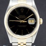 Rolex Datejust 36 16233 (1991) - Zwart wijzerplaat 36mm Goud/Staal (1/7)