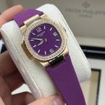 Patek Philippe Nautilus 7010R-013 (2026) - Purple dial 32 mm Rose Gold case (2/10)