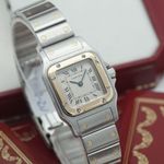 Cartier Santos Galbée 1057930 (1994) - White dial 24 mm Gold/Steel case (1/8)