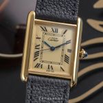 Cartier Tank W1017454 (1995) - Beige dial 33 mm Silver case (1/8)