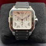 Cartier Santos WSSA0017 (2023) - Zilver wijzerplaat 43mm Staal (1/7)