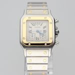 Cartier Santos Galbée 2425 (2000) - Silver dial 29 mm Gold/Steel case (2/8)