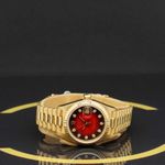 Rolex Lady-Datejust 69178 (1988) - Red dial 26 mm Yellow Gold case (3/6)