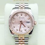 Rolex Datejust 36 116231 (2010) - Pink dial 36 mm Gold/Steel case (1/8)
