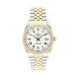 Rolex Oyster Perpetual Date 15223 (1993) - White dial 34 mm Gold/Steel case (1/5)