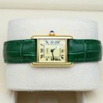 Cartier Tank Vermeil 5057001 (Unknown (random serial)) - Yellow dial 20 mm Silver case (5/8)