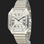 Cartier Santos WSSA0029 (Unknown (random serial)) - Silver dial 35 mm Steel case (1/8)