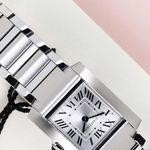 Cartier Tank Française WSTA0065 (2024) - Zilver wijzerplaat 21mm Staal (4/8)