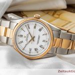 Rolex Oyster Perpetual 34 14233 (Unknown (random serial)) - White dial 34 mm Gold/Steel case (2/8)