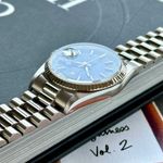 Rolex Day-Date 18239 (1991) - Blauw wijzerplaat 36mm Witgoud (8/8)