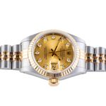 Rolex Lady-Datejust 69173 (1991) - Champagne dial 26 mm Gold/Steel case (6/8)