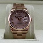 Rolex Day-Date 36 118205 (2012) - Pink dial 36 mm Rose Gold case (1/8)