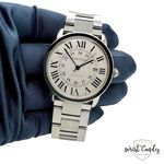 Cartier Ronde Solo de Cartier W6701011 (Onbekend (willekeurig serienummer)) - Zilver wijzerplaat 42mm Staal (7/8)