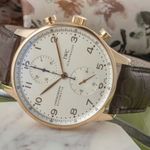 IWC Portuguese Chronograph IW371402 (Unknown (random serial)) - Silver dial 41 mm Rose Gold case (2/8)