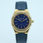 Audemars Piguet Royal Oak 14800BA (1995) - Blue dial 36 mm Yellow Gold case (5/8)
