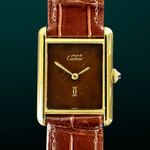Cartier Tank Vermeil Unknown (1990) - Brown dial 31 mm Steel case (1/8)
