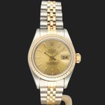 Rolex Lady-Datejust 69173 (Unknown (random serial)) - Champagne dial 26 mm Gold/Steel case (3/8)