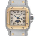 Cartier Santos 119901 (1990) - White dial 29 mm Gold/Steel case (1/8)