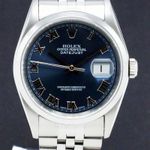 Rolex Datejust 36 16200 (1999) - Blauw wijzerplaat 36mm Staal (1/7)