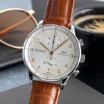 IWC Portuguese Chronograph IW371445 (Unknown (random serial)) - Silver dial 41 mm Steel case (3/8)
