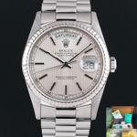 Rolex Day-Date 36 18239 (1991) - Silver dial 36 mm White Gold case (1/8)