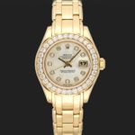 Rolex Lady-Datejust Pearlmaster 69298 (1996) - Pearl dial 29 mm Yellow Gold case (3/8)