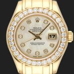 Rolex Lady-Datejust Pearlmaster 69298 (1996) - Parelmoer wijzerplaat 29mm Geelgoud (2/8)