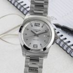Longines Conquest L3.659.4.76.6 (2010) - Zilver wijzerplaat 41mm Staal (1/8)