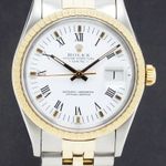 Rolex Oyster Perpetual Date 15053 (1981) - White dial 34 mm Gold/Steel case (1/7)