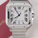 Cartier Santos WSSA0009 (2018) - White dial 40 mm Steel case (2/8)