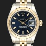 Rolex Lady-Datejust 179173 (2012) - Blue dial 26 mm Gold/Steel case (3/8)