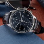 IWC Portuguese Chronograph IW371609 (Unknown (random serial)) - Black dial 41 mm Steel case (2/8)