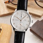 IWC Portuguese Chronograph IW371401 (2006) - Zilver wijzerplaat 41mm Staal (3/8)