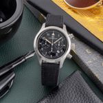 IWC Pilot Chronograph IW374101 (1996) - Zwart wijzerplaat 36mm Staal (1/8)