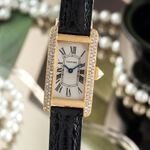 Cartier Tank Américaine WB701251 (Unknown (random serial)) - Silver dial 19 mm Yellow Gold case (3/8)