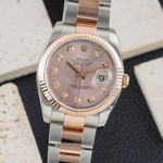 Rolex Datejust 36 116231 (2010) - Pink dial 36 mm Gold/Steel case (3/8)