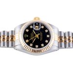 Rolex Lady-Datejust 69173 (1991) - Black dial 26 mm Gold/Steel case (5/8)