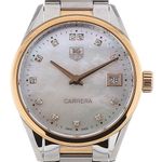 TAG Heuer Carrera Lady WAR1352.BD0779 (2023) - White dial 32 mm Gold/Steel case (1/4)