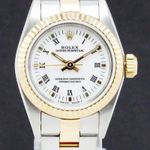 Rolex Oyster Perpetual 67193 (1995) - White dial 26 mm Gold/Steel case (1/7)