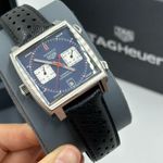 TAG Heuer Monaco Calibre 11 CAW211P.FC6356 (2023) - Blauw wijzerplaat 39mm Staal (7/8)