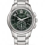 Patek Philippe Annual Calendar Chronograph 5905/1A-001 (Onbekend (willekeurig serienummer)) - Groen wijzerplaat 42mm Staal (1/1)