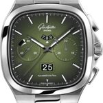 Glashütte Original Seventies Chronograph Panorama Date 1-37-02-09-02-63 (2024) - Green dial 40 mm Steel case (1/8)