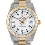 Rolex Oyster Perpetual Date 15223 (Unknown (random serial)) - White dial 34 mm Gold/Steel case (8/8)