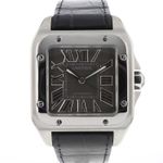 Cartier Santos 100 2656 (Onbekend (willekeurig serienummer)) - Grijs wijzerplaat 38mm Staal (1/3)